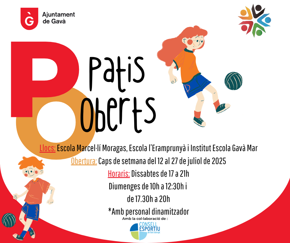 Los patios de tres centros escolares de Gavà, abiertos a la ciudadanía los fines de semana de julio